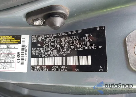 2005 Toyota Sienna Ce/Le from USA, damaged, VIN 5TDZA23C25S269756